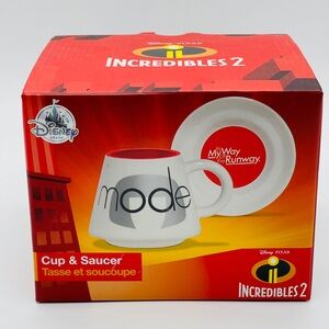 Disney Incredibles 2 - Edna Mode Cup and Saucer Set “NEW IN BOX”